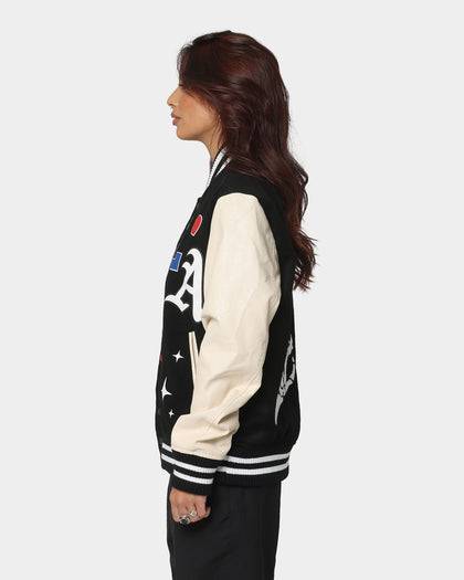 Lifted Anchors State Chenille Varsity Jacket Black