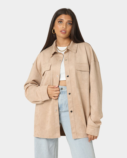 XXIII Akamu Suede Work Shirt Stone