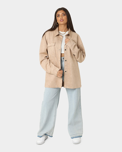 XXIII Akamu Suede Work Shirt Stone