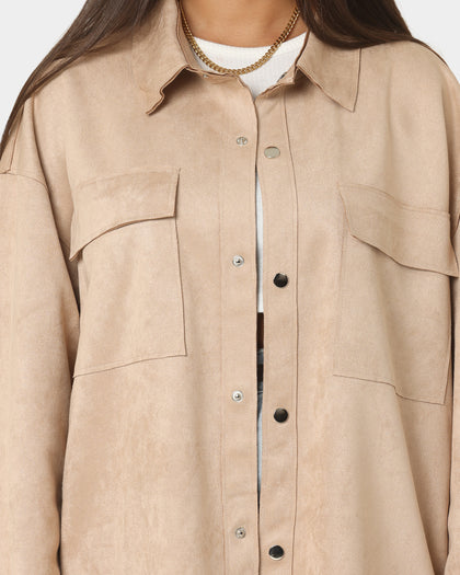 XXIII Akamu Suede Work Shirt Stone