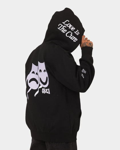 Obey Flash Zip Hoodie Black