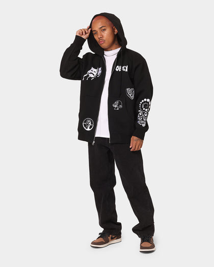 Obey Flash Zip Hoodie Black