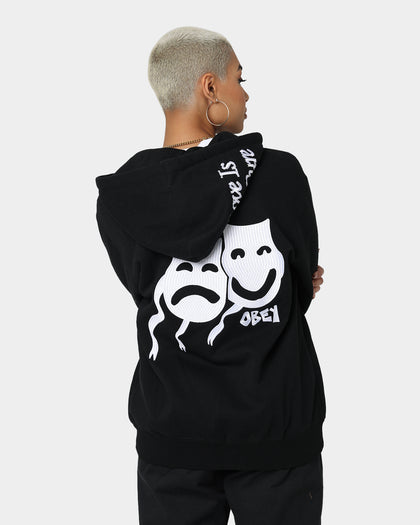 Obey Flash Zip Hoodie Black