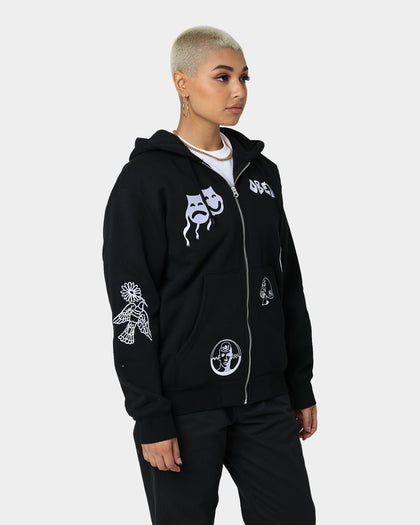 Obey Flash Zip Hoodie Black