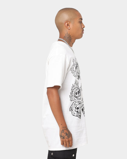 Rats Get Fat All Over Skull T-Shirt White