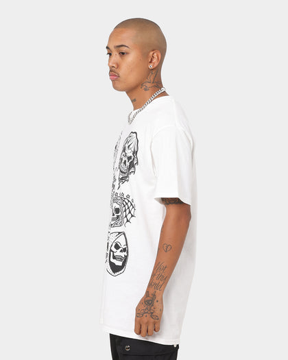 Rats Get Fat All Over Skull T-Shirt White