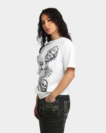 Rats Get Fat All Over Skull T-Shirt White