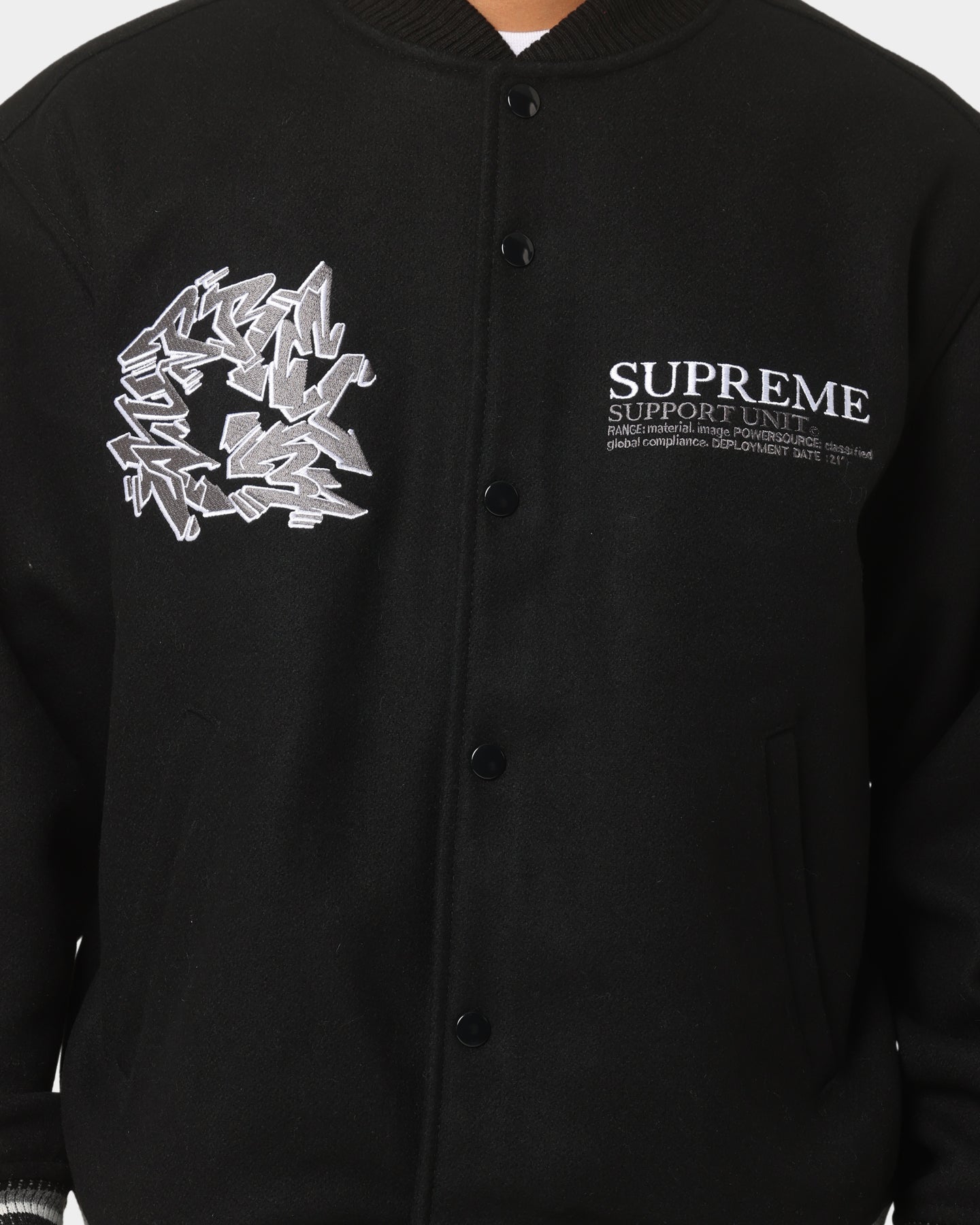 SUPREME SupportUnit Varsity Jacket black 【公式通販】