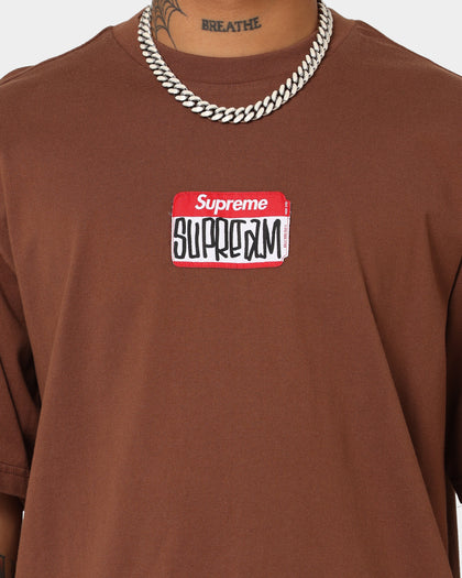 Supreme Gonz Name Tag Short Sleeve T-Shirt Brown
