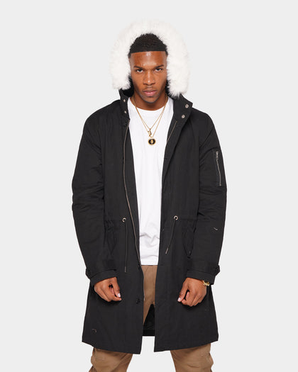 XXIII Qader Fur Collar Jacket Black