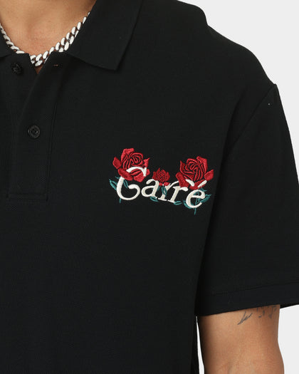 Carre Volle Rose Short Sleeve Polo Black