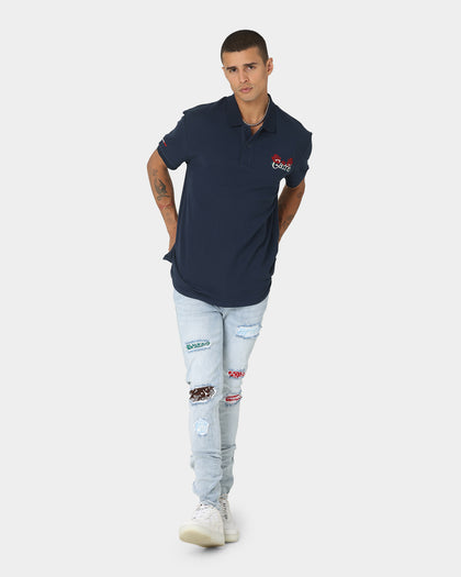 Carre Volle Rose Short Sleeve Polo Navy