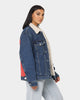Tommy Jeans Colour-Blocked Oversized Sherpa  Denim Jacket Dark Denim