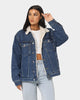Tommy Jeans Colour-Blocked Oversized Sherpa  Denim Jacket Dark Denim