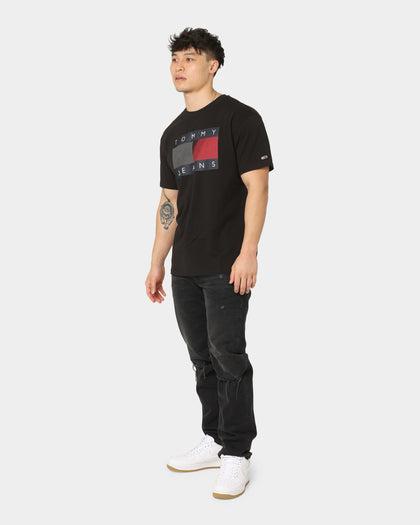 Tommy Jeans Reflective Wave Flag T-Shirt Black