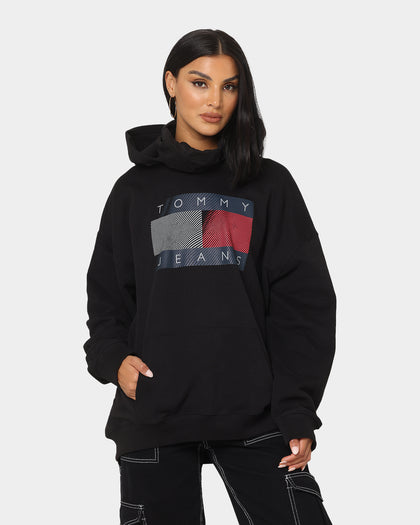 Tommy Jeans Reflective Flag Hoodie Black