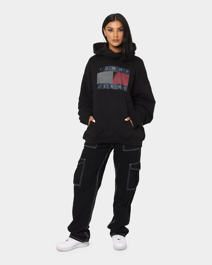 Tommy Jeans Reflective Flag Hoodie Black