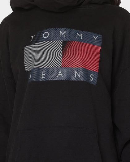 Tommy Jeans Reflective Flag Hoodie Black