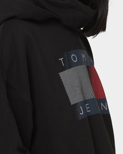 Tommy Jeans Reflective Flag Hoodie Black