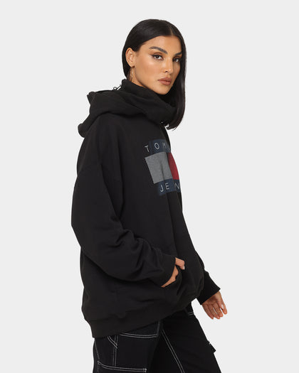 Tommy Jeans Reflective Flag Hoodie Black