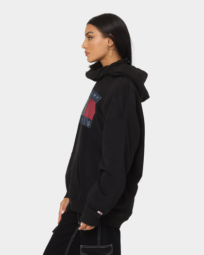 Tommy Jeans Reflective Flag Hoodie Black