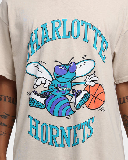 Mitchell & Ness Charlotte Hornets Sandstone Team Logo T-Shirt Stone