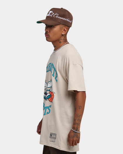 Mitchell & Ness Charlotte Hornets Sandstone Team Logo T-Shirt Stone