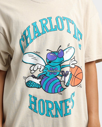 Mitchell & Ness Charlotte Hornets Sandstone Team Logo T-Shirt Stone