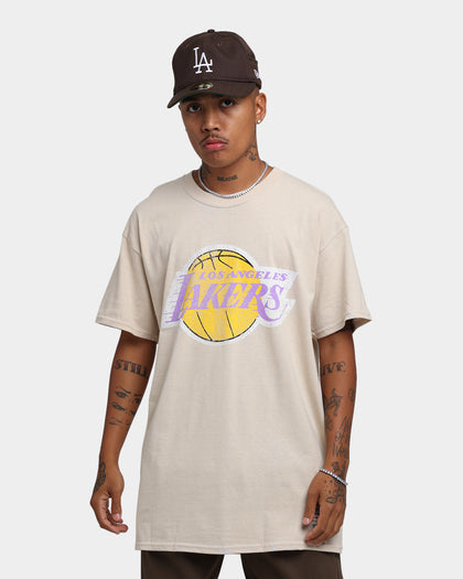 Mitchell & Ness Los Angeles Lakers Sandstone Team Logo T-Shirt Stone