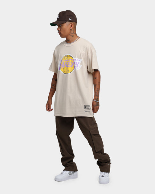 Mitchell & Ness Los Angeles Lakers Sandstone Team Logo T-Shirt Stone