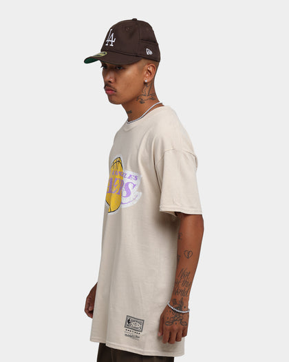 Mitchell & Ness Los Angeles Lakers Sandstone Team Logo T-Shirt Stone
