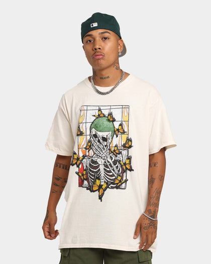 Goat Crew Green Skeleton Vintage T-Shirt Off White