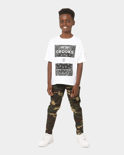 Crooks & Castles Kids' Klepto Paisley T-Shirt White/White