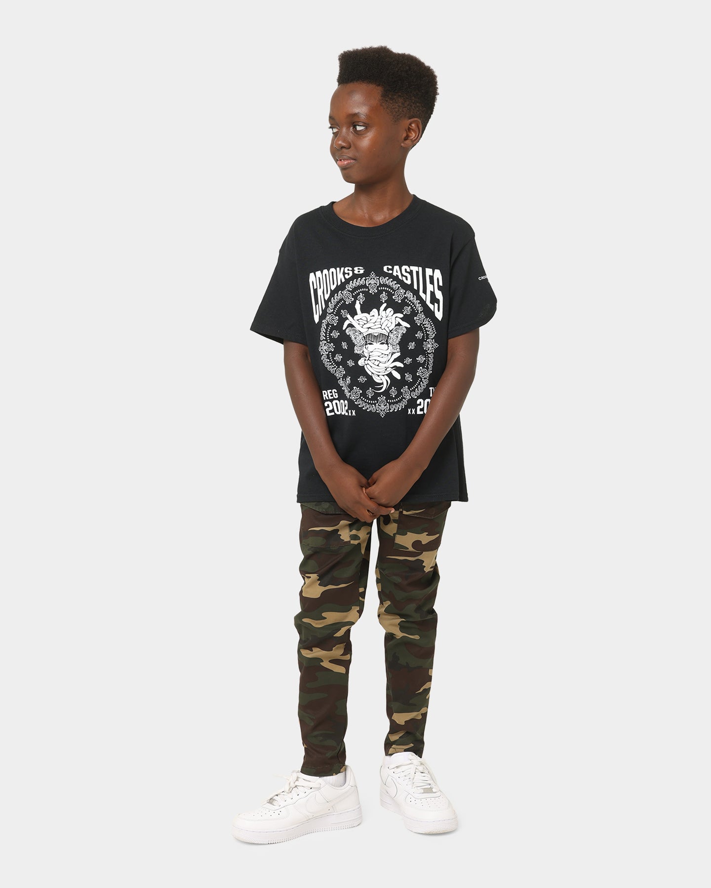 Crooks & Castles Kids' Paisley Medusa T-Shirt Black/Black
