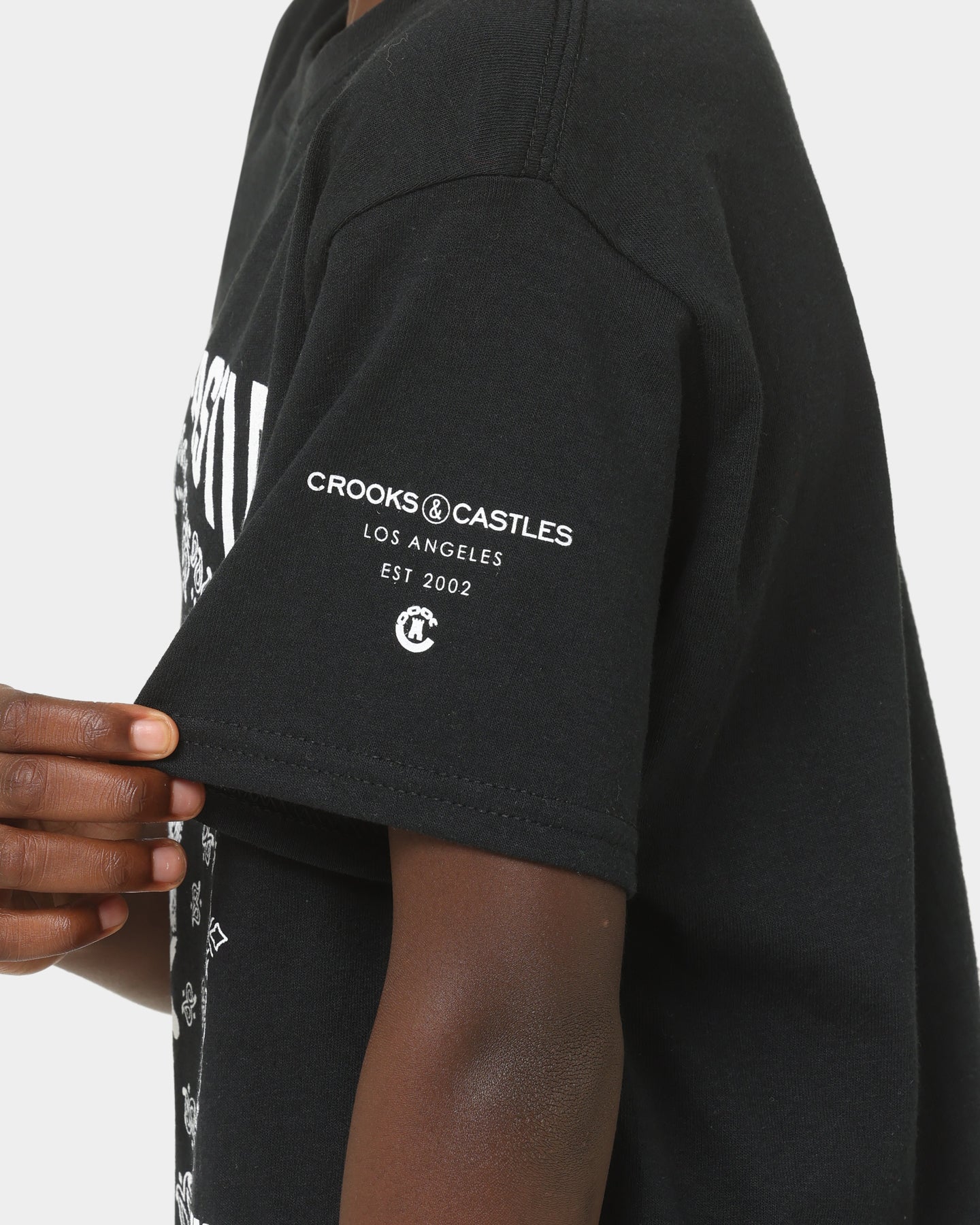 Crooks & Castles Kids' Paisley Medusa T-Shirt Black/Black