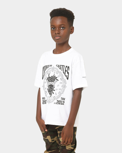 Crooks & Castles Kids' Paisley Medusa T-Shirt White/White