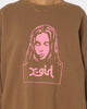 X-Girl Women's Face Crewneck Brown