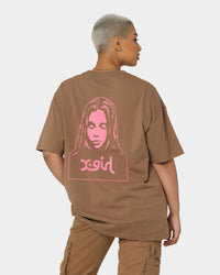 X-Girl Women's Face T-Shirt Brown