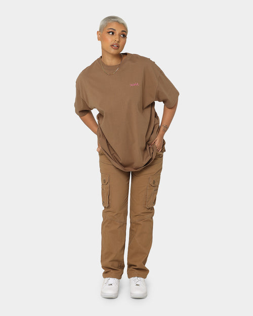 X-Girl Women's Face T-Shirt Brown