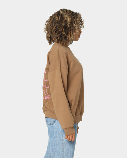 X-Girl Women's Jelly Logo Crewneck Brown