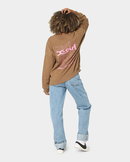 X-Girl Women's Jelly Logo Crewneck Brown