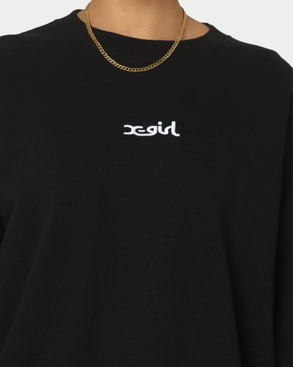 X-Girl Women's Jelly Logo Crewneck Black