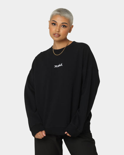 X-Girl Women's Jelly Logo Crewneck Black