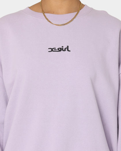 X-Girl Women's Jelly Logo Crewneck Lilac