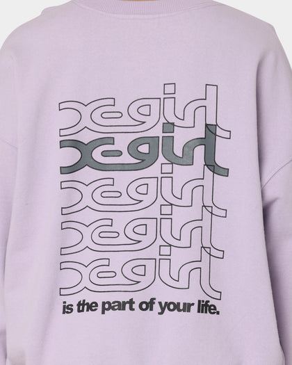 X-Girl Women's Jelly Logo Crewneck Lilac