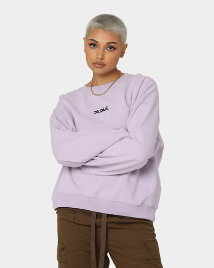 X-Girl Women's Jelly Logo Crewneck Lilac