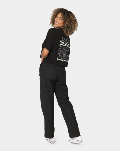X-Girl Women's Jelly Logo Crop T-Shirt Black