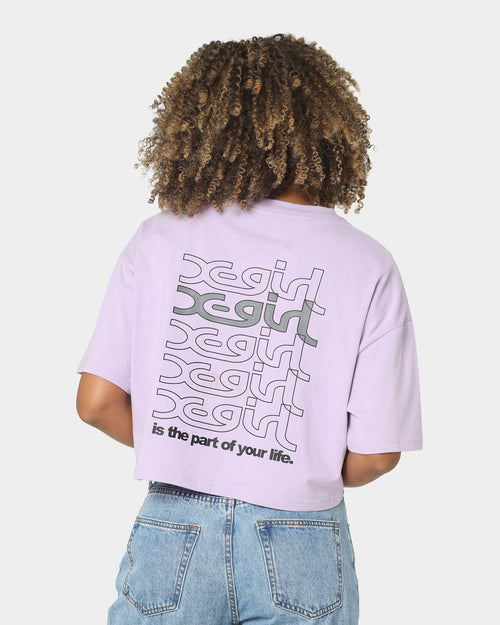 X-Girl Women's Jelly Logo Crop T-Shirt Lilac