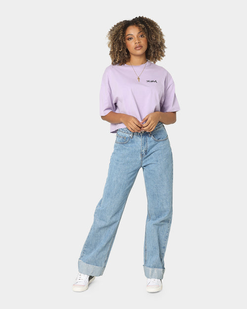 X-Girl Women's Jelly Logo Crop T-Shirt Lilac