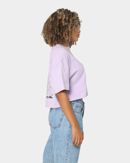 X-Girl Women's Jelly Logo Crop T-Shirt Lilac